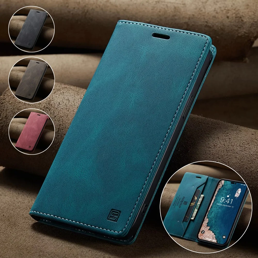 Leather Folio Wallet Case - iPhone 용 가죽 케이스 16 15