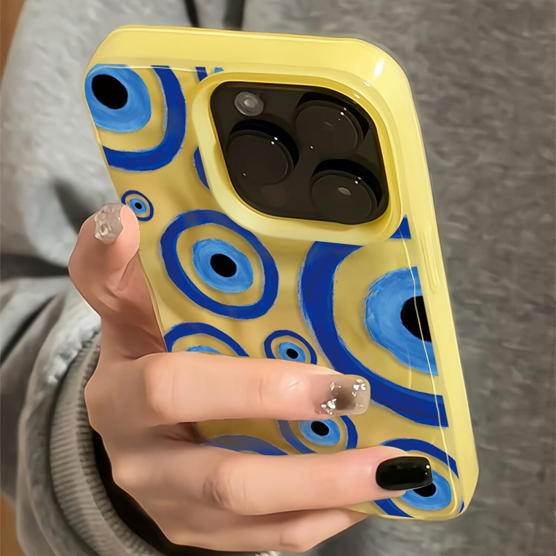 Phone Cases Blue - 레트로 블루 아이 디자인 TPU 폰
