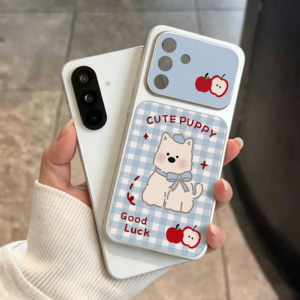 Phone Cases Blue - 블루 플래드 강아지 패턴 폰 케이스