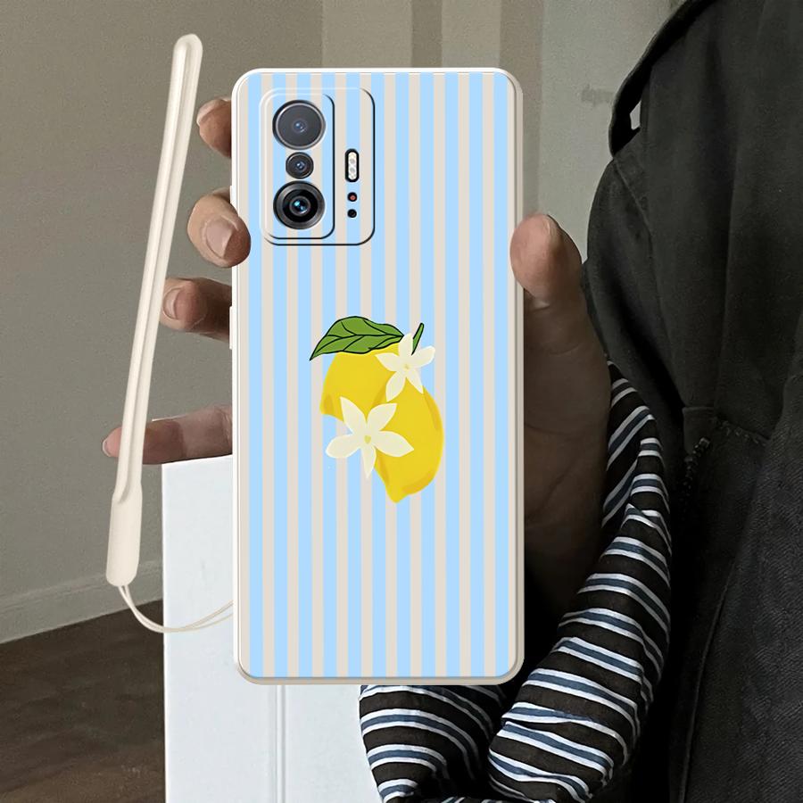 Phone Cases For Iphone 11 - 레몬 쿨 스트라이프 패턴 케이스 Xiaomi