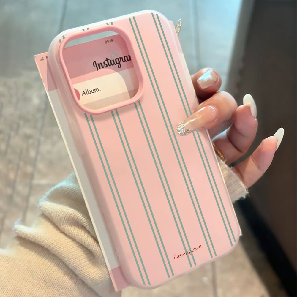 Phone Cases Luxury - 럭셔리 프레시 스트라이프 패턴 실리콘 폰
