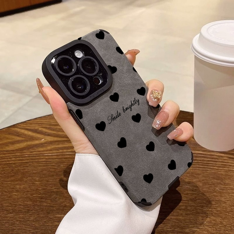 Phone Cases Luxury - 새로운 럭셔리 블랙 러브 하트 소프트