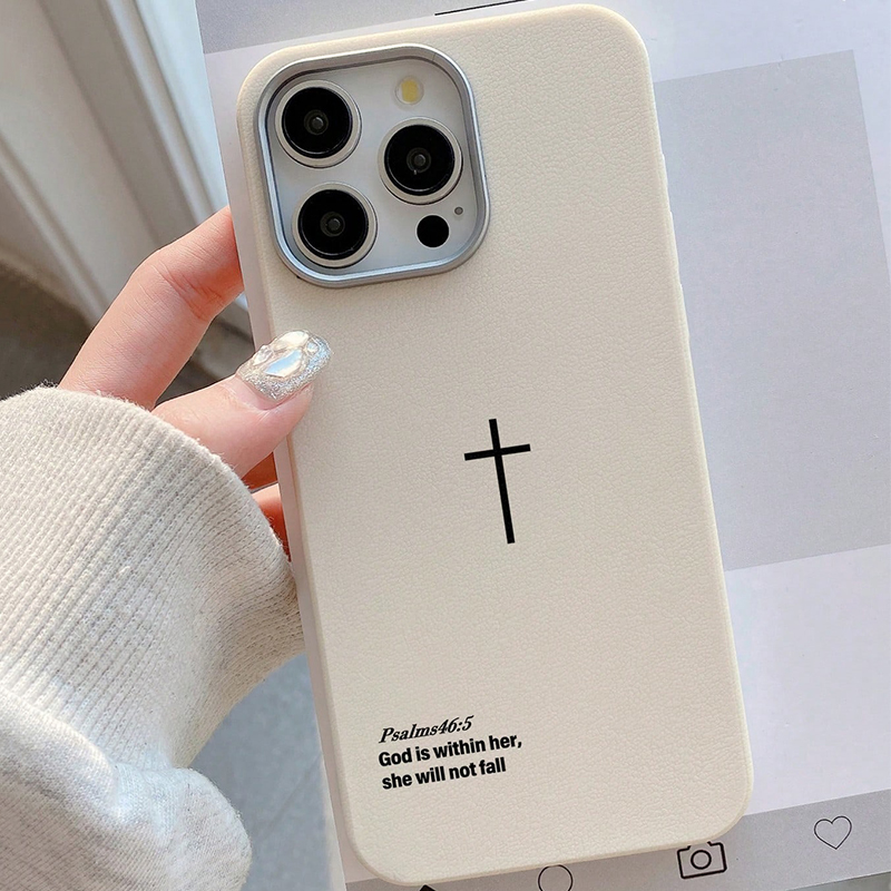 Phone Cases Jesus - 시편 46:5 십자가 기독교 스타일 리치