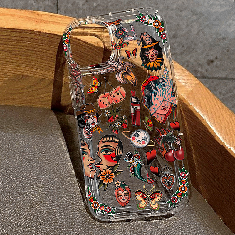 Phone Cases Designer - 투명 빈티지 콜라주 디자인 삼성 S25