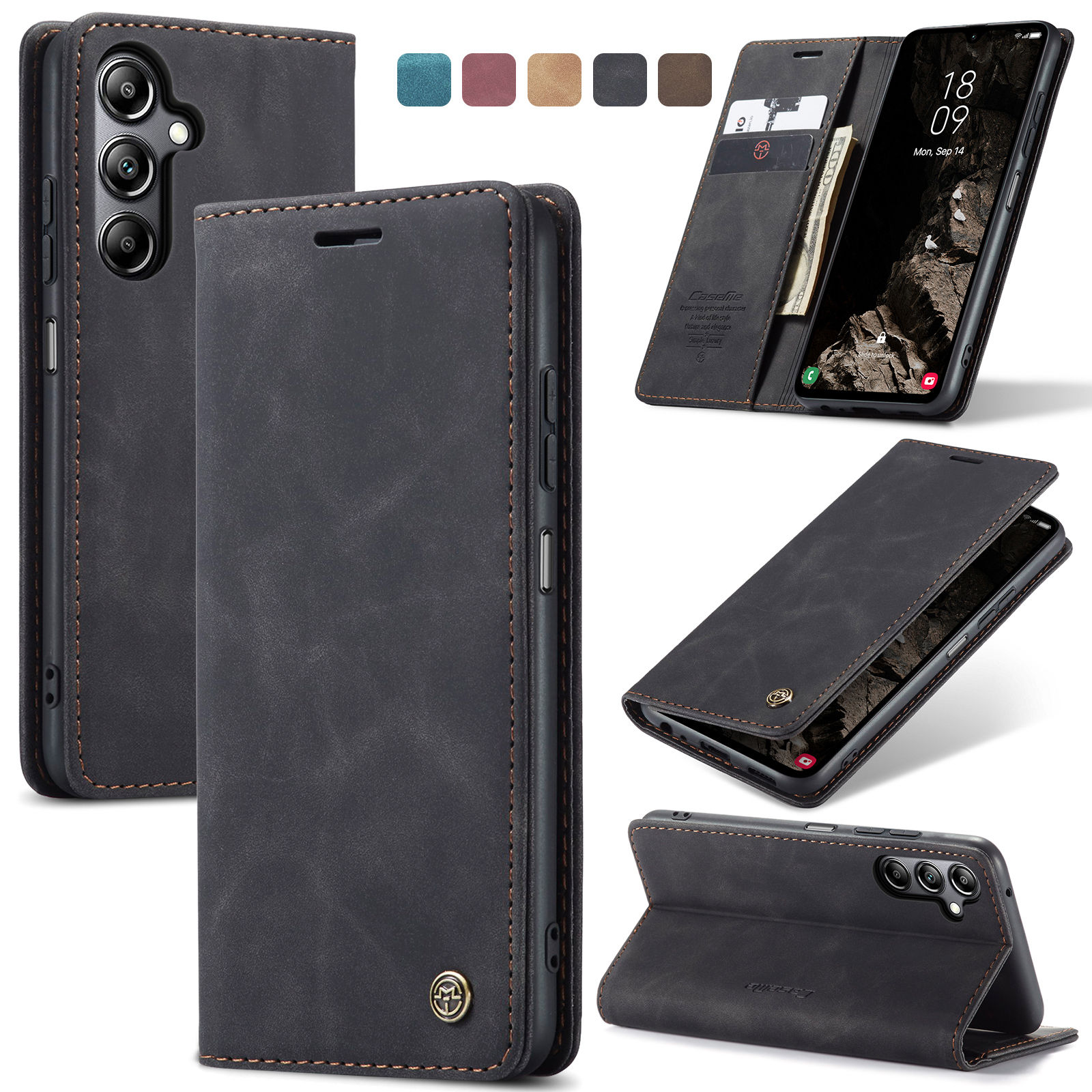 Leather Folio Wallet Case - 삼성 갤럭시 A55 5G A35 5G