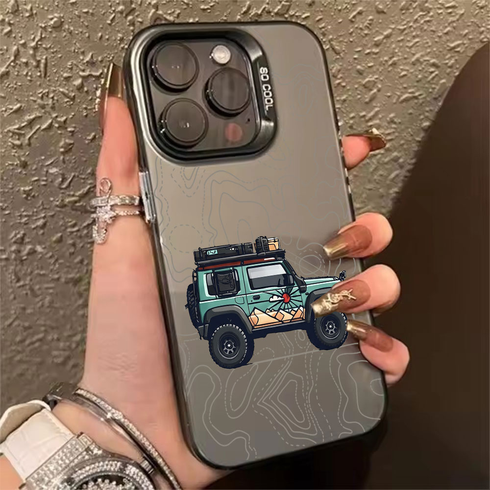 Phone Cases Hard - 심플 자동차 패턴 폰 케이스 아이폰