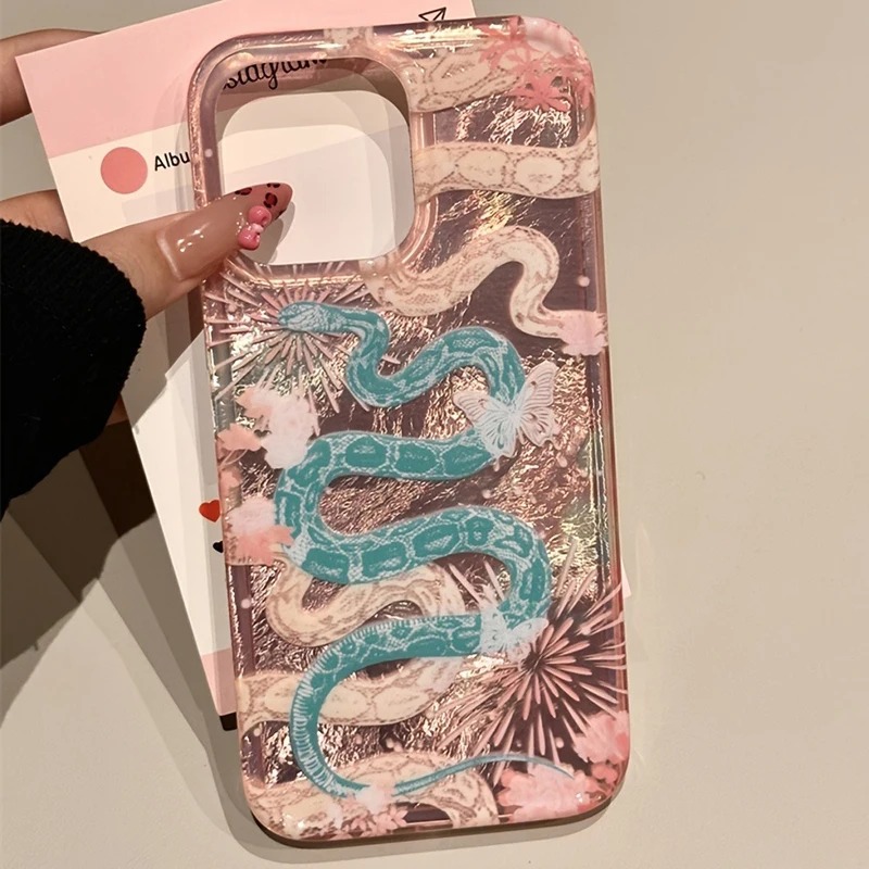 Phone Cases Arc - 오리엔탈 스타일 뱀 불꽃놀이 글리터 빙하
