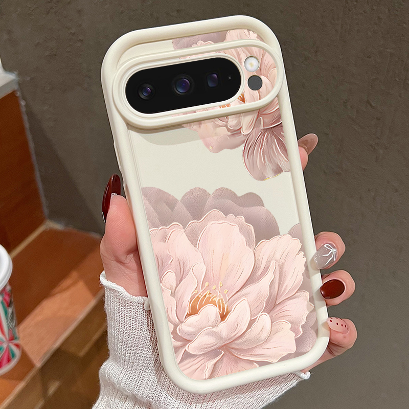 Phone Cases Pixel 10 Pro - 핑크 꽃무늬 소프트 TPU 폰 케이스