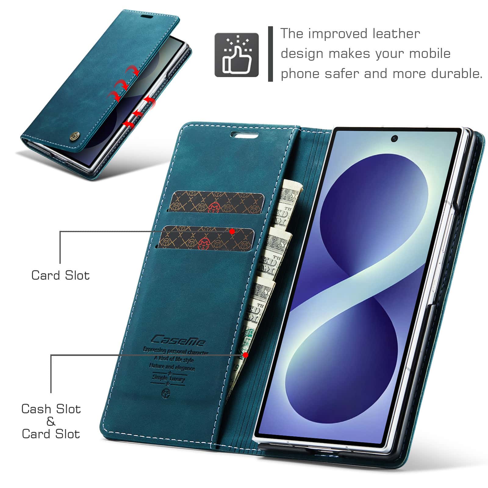 삼성 갤럭시 Z 폴드 8 울트라용 가죽 플립 지갑형 케 - Leather Folio Wallet Case 리뷰 및 가격