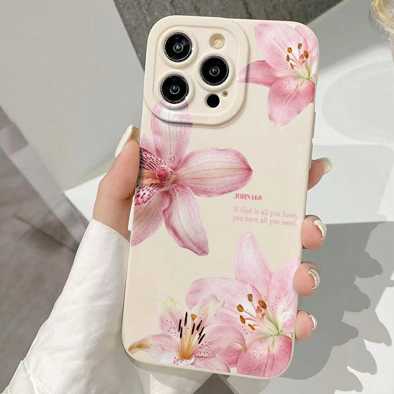 블루 플로럴 페인팅 실리콘 INS 폰 케이스 (아이폰  - Phone Cases Blue 리뷰 및 가격