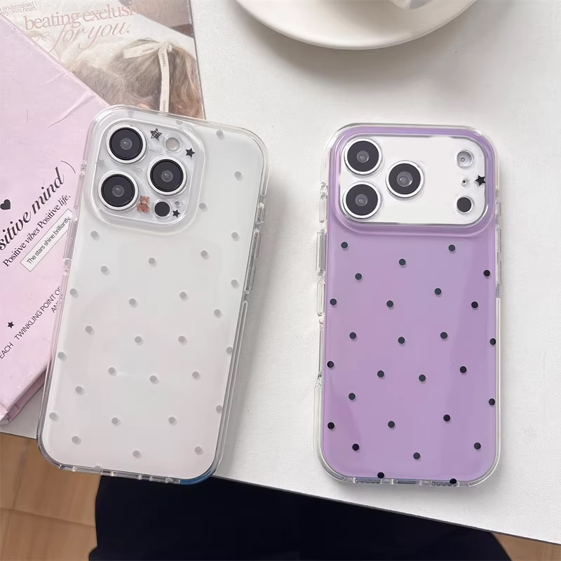 한국 인스타걸 심플 퍼플 물방울 무늬 만화 귀여운 폰  - Phone Cases Purple 리뷰 및 가격