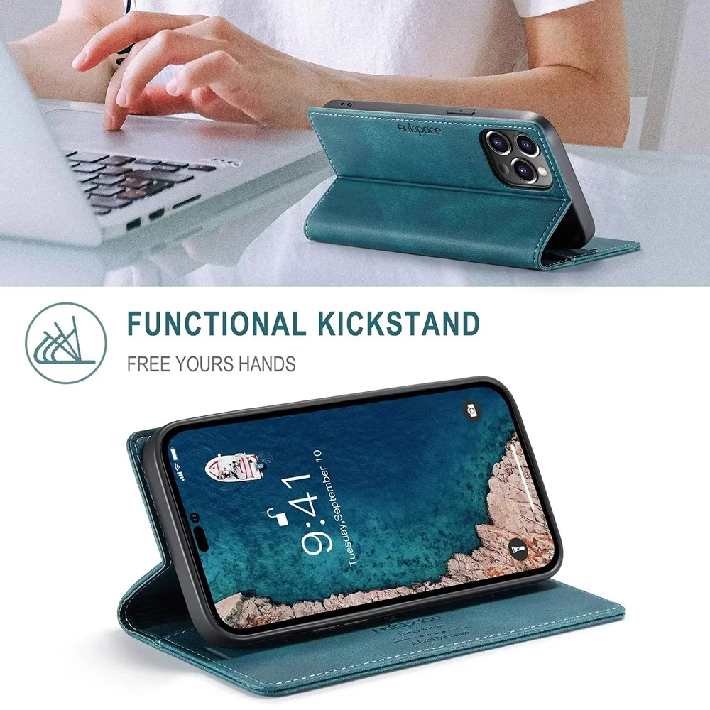 iPhone 용 가죽 케이스 16 15 14 13 12 - Leather Folio Wallet Case 리뷰 및 가격