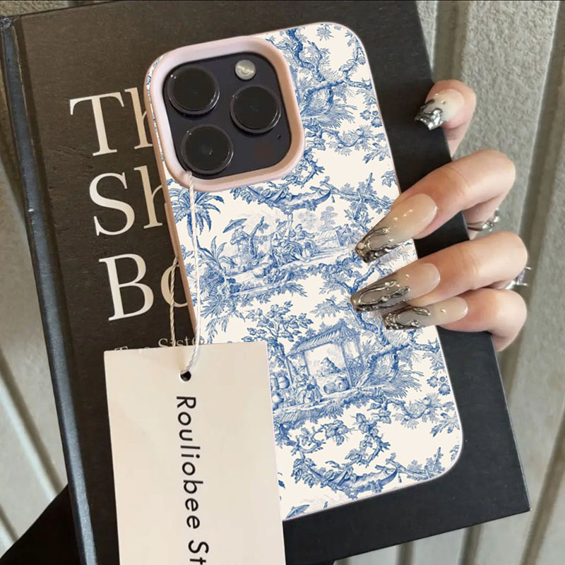 패션 블루 화이트 도자기 폰 케이스 (아이폰 17 16 - Phone Cases Blue 리뷰 및 가격