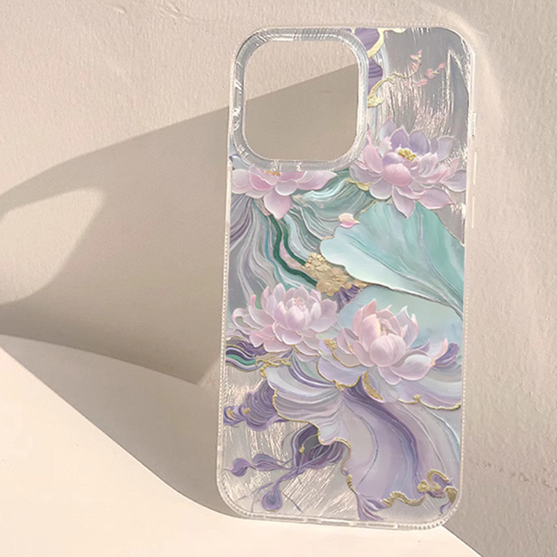 몽환적인 보라색 연꽃 프린트 감성 폰 케이스 (아이폰  - Phone Cases Purple 리뷰 및 가격