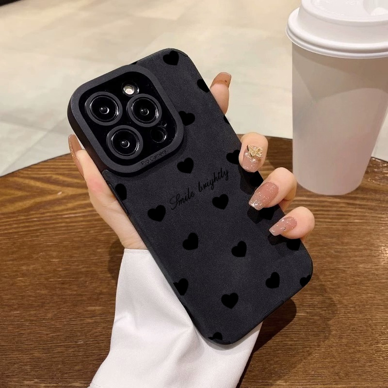 새로운 럭셔리 블랙 러브 하트 소프트 폰 케이스 아이폰 - Phone Cases Luxury 리뷰 및 가격