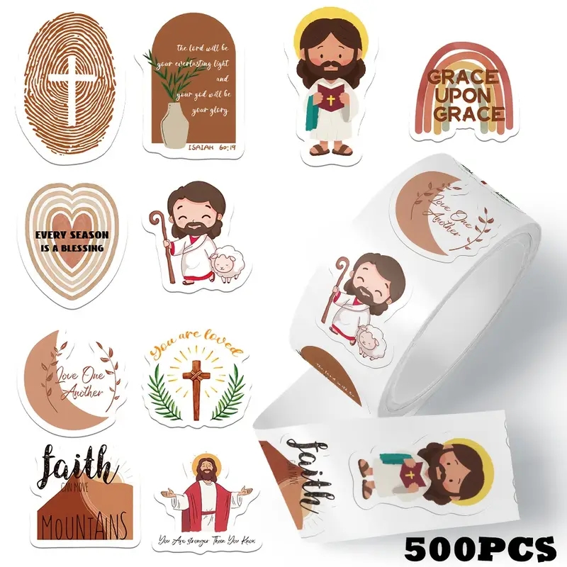500개/롤 예수 스티커 고급 계정 용품 휴대폰 케이스 - Phone Cases Jesus 리뷰 및 가격