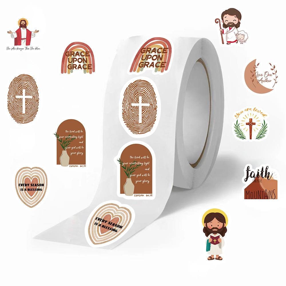 500개/롤 예수 스티커 고급 계정 용품 휴대폰 케이스 - Phone Cases Jesus 리뷰 및 가격