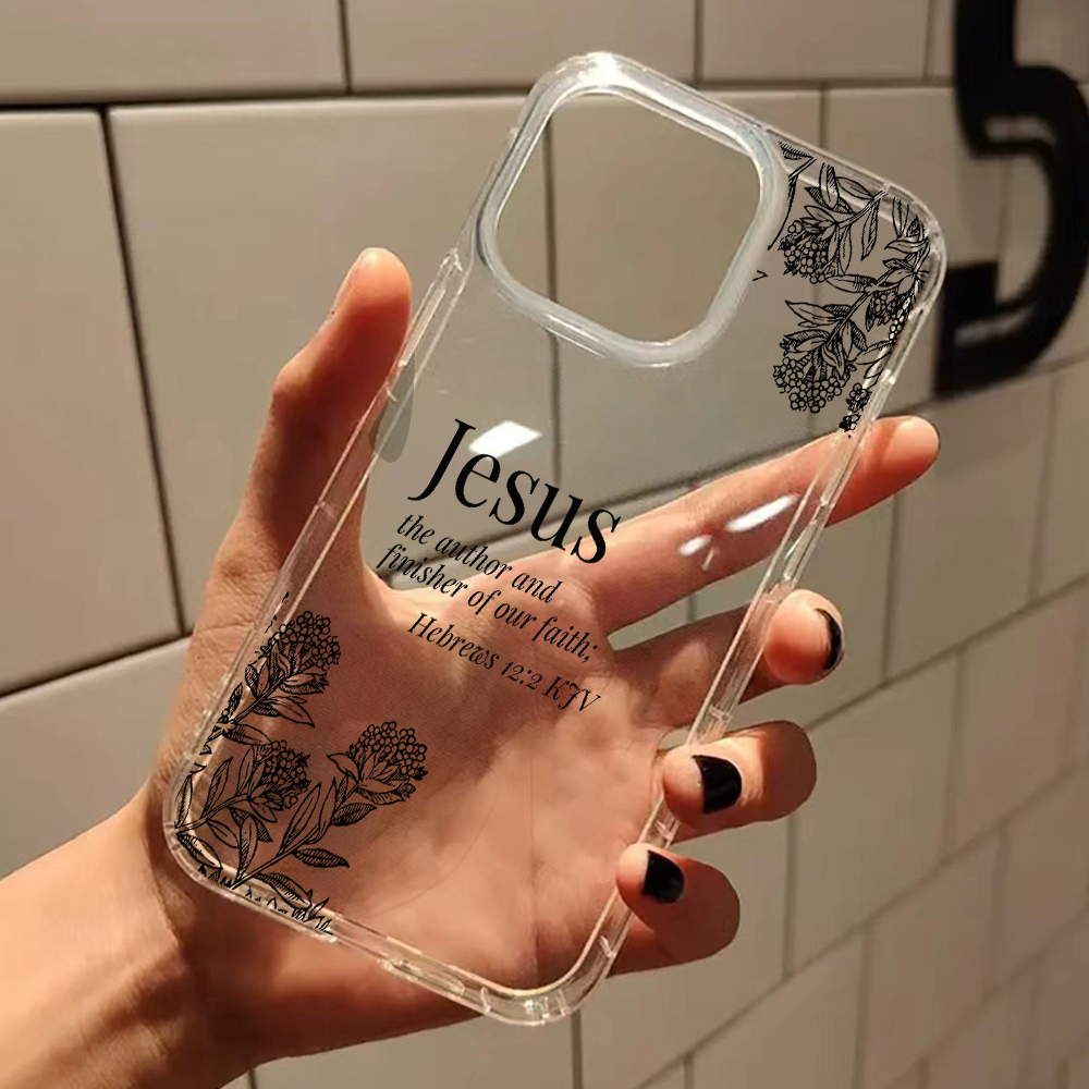 예수 성경 구절 꽃무늬 투명 폰 케이스 (아이폰 17, - Phone Cases Jesus 리뷰 및 가격
