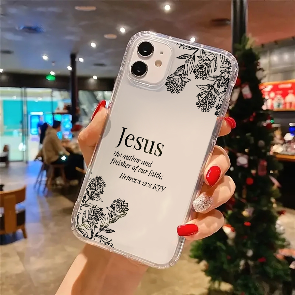 예수 성경 구절 꽃무늬 투명 폰 케이스 (아이폰 17, - Phone Cases Jesus 리뷰 및 가격