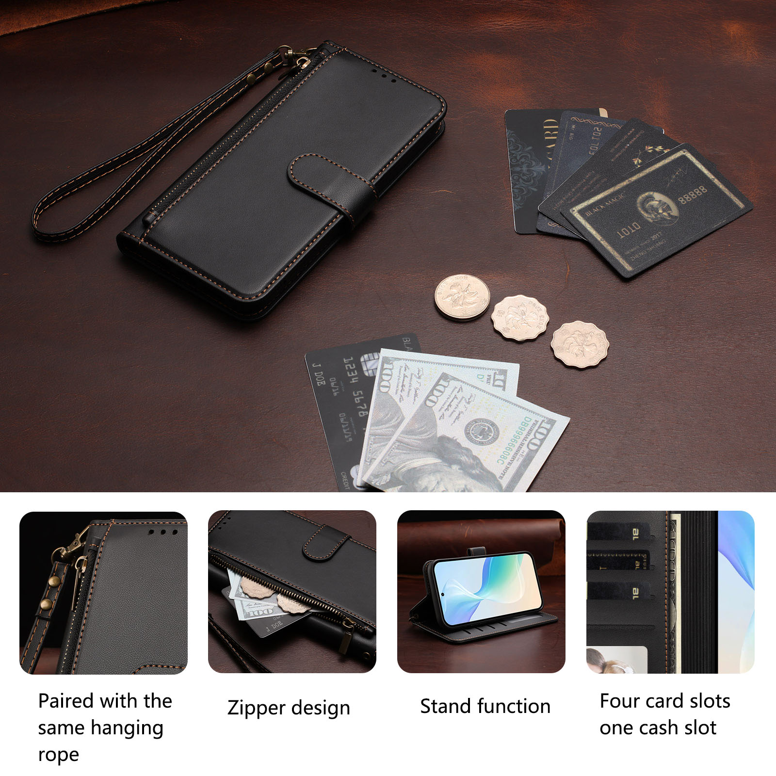레드미 노트 15, 15 프로, 15 프로 플러스, 1 - Leather Folio Wallet Case 리뷰 및 가격