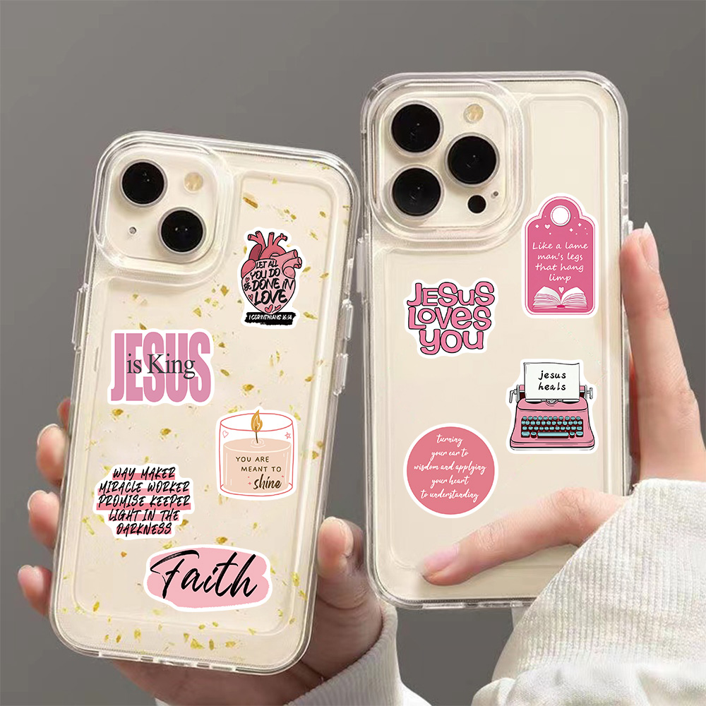50/100PCS 핑크 성경 예수 낙서 스티커 부활절  - Phone Cases Jesus 리뷰 및 가격