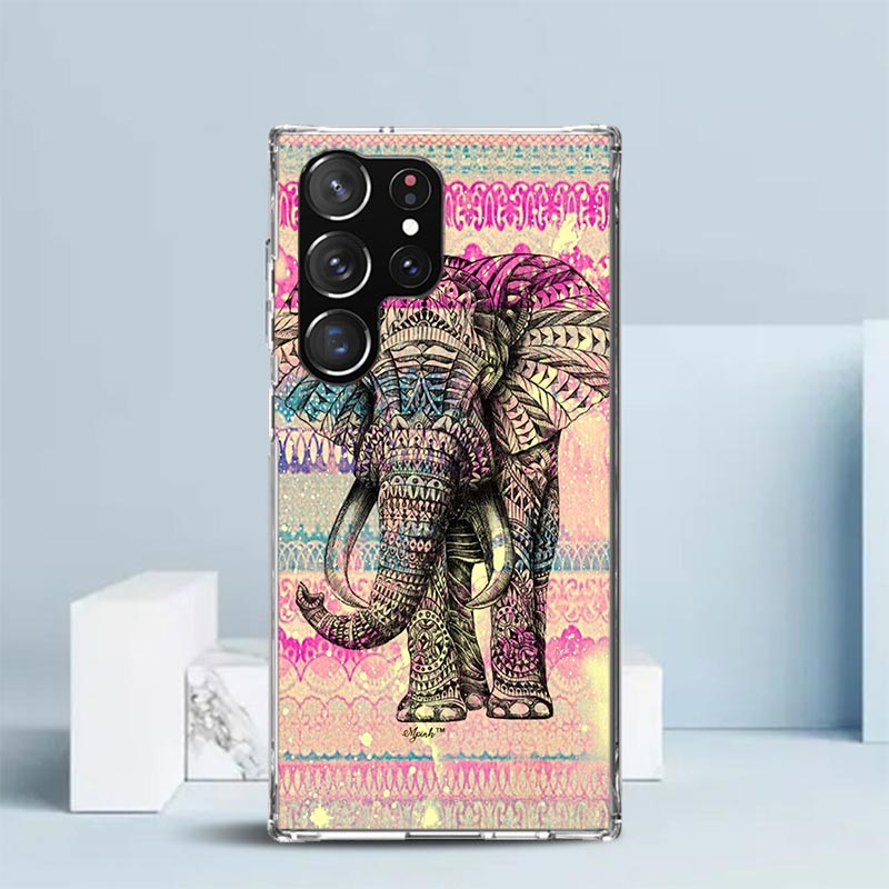 코끼리 만다라 아즈텍 소프트 커버 삼성 갤럭시 S25  - Phone Cases Shein 리뷰 및 가격