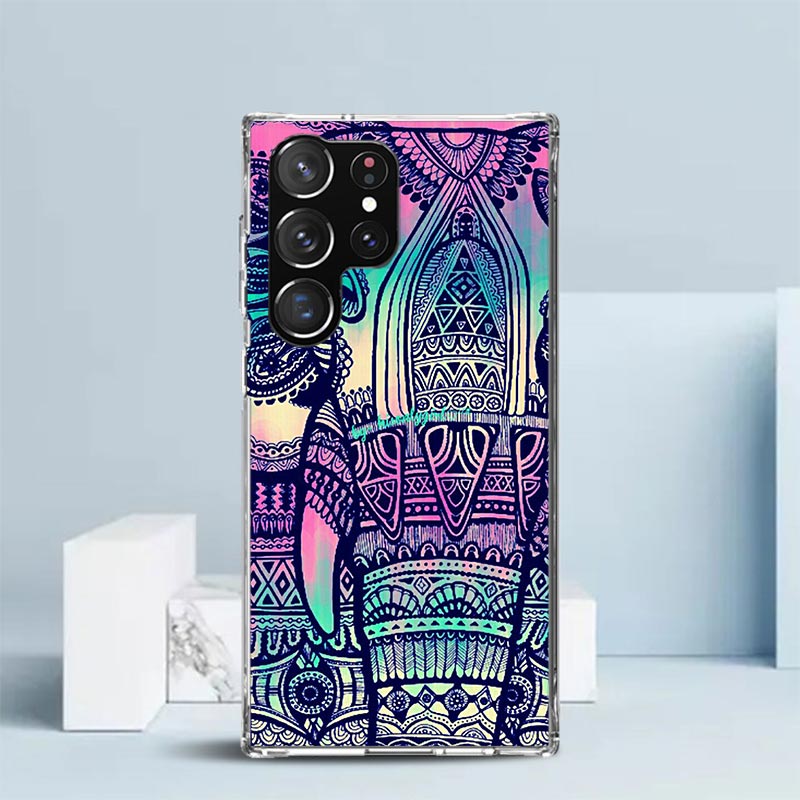 코끼리 만다라 아즈텍 소프트 커버 삼성 갤럭시 S25  - Phone Cases Shein 리뷰 및 가격