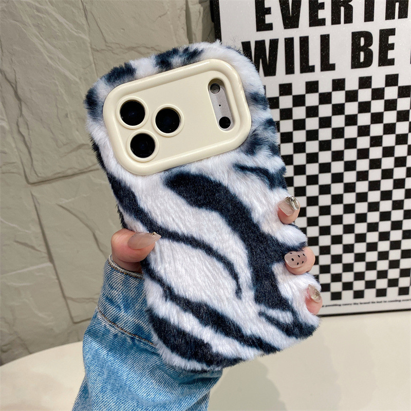 럭셔리 지브라 패턴 플러시 폰 케이스 (아이폰 17 에 - Phone Cases Luxury 리뷰 및 가격
