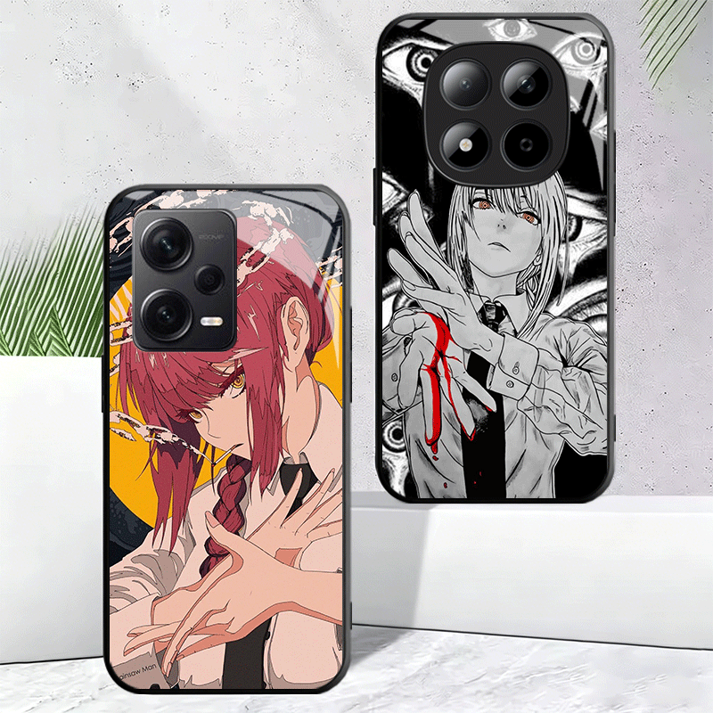 애니메이션 캐릭터 마키마 CSM 글래스 폰 케이스 (샤 - Phone Cases Shein 리뷰 및 가격