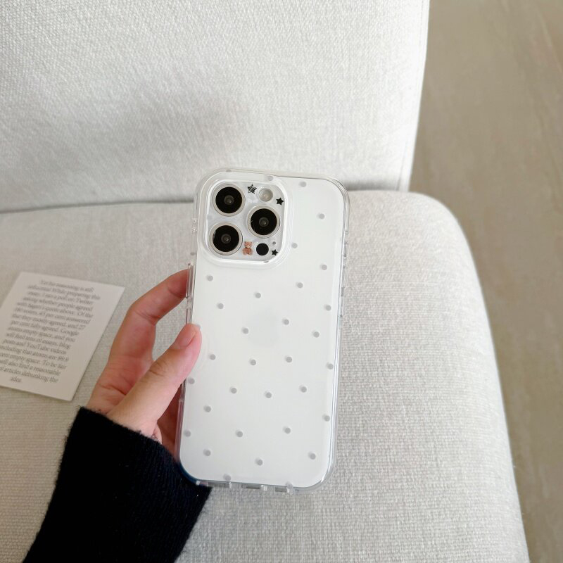 한국 화이트 & 퍼플 물방울 무늬 폰 케이스 아이폰 1 - Phone Cases Purple 리뷰 및 가격