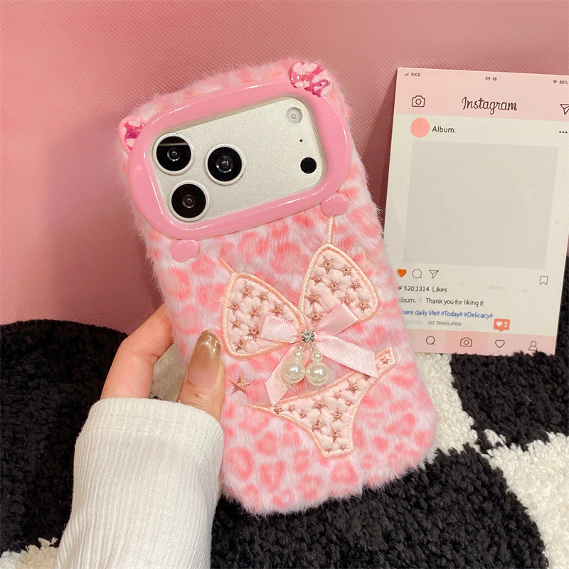 럭셔리 레오파드 프린트 비키니 패턴 플러시 폰 케이스  - Phone Cases Luxury 리뷰 및 가격
