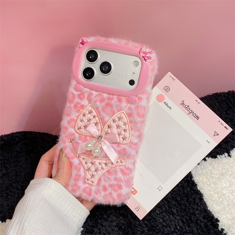 럭셔리 레오파드 프린트 비키니 패턴 플러시 폰 케이스  - Phone Cases Luxury 리뷰 및 가격