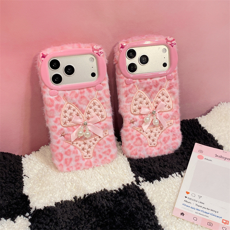 럭셔리 레오파드 프린트 비키니 패턴 플러시 폰 케이스  - Phone Cases Luxury 리뷰 및 가격