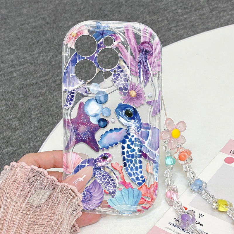 퍼플 터틀 수중 세계 패턴 폰 케이스 아이폰 17 16 - Phone Cases Purple 리뷰 및 가격