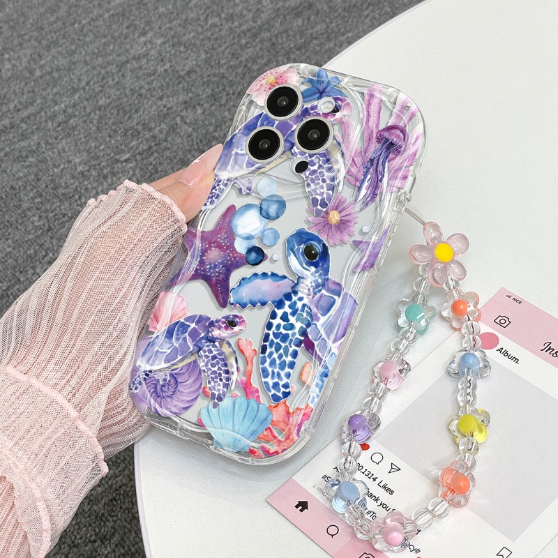 퍼플 터틀 수중 세계 패턴 폰 케이스 아이폰 17 16 - Phone Cases Purple 리뷰 및 가격