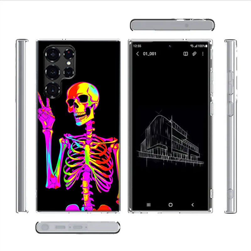 재미있는 해골 무늬 투명 TPU 케이스, 삼성 S26  - Phone Cases Shein 리뷰 및 가격