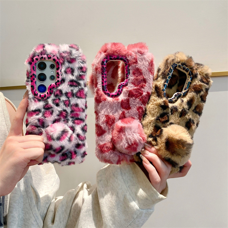 럭셔리 3D 레오파드 프린트 토끼 플러시 폰 케이스 ( - Phone Cases Luxury 리뷰 및 가격