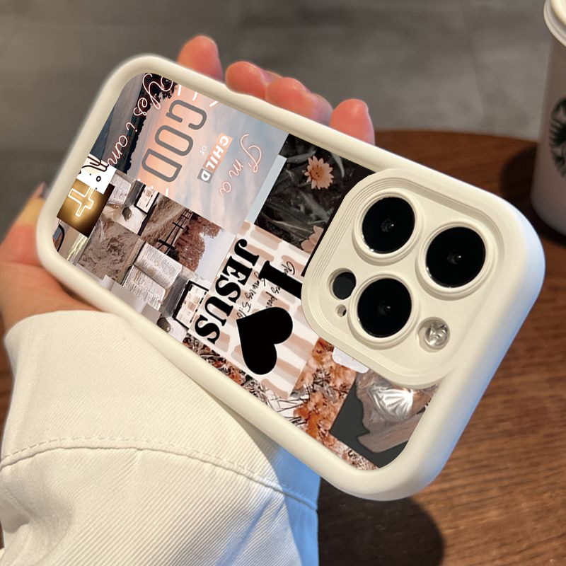 예수 콜라주 패턴 두꺼운 충격 방지 전화 케이스 iPh - Phone Cases Jesus 리뷰 및 가격