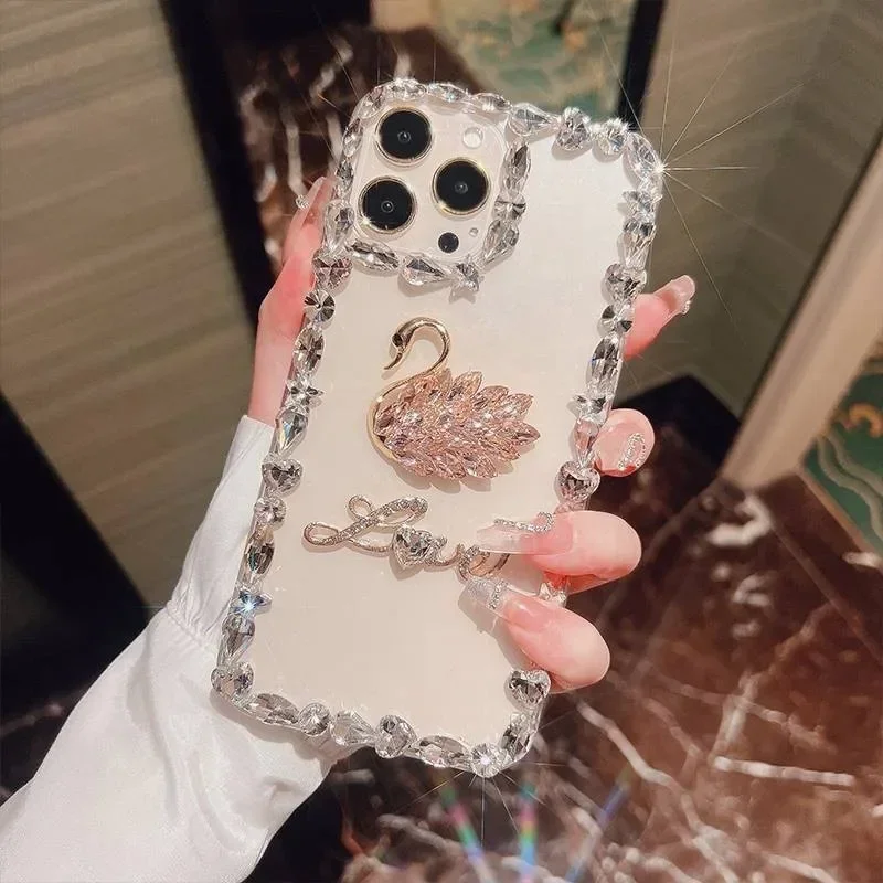 다이아몬드 러브 크리스탈 스완 폰 케이스, 글리터 블링 - Phone Cases Arc 리뷰 및 가격