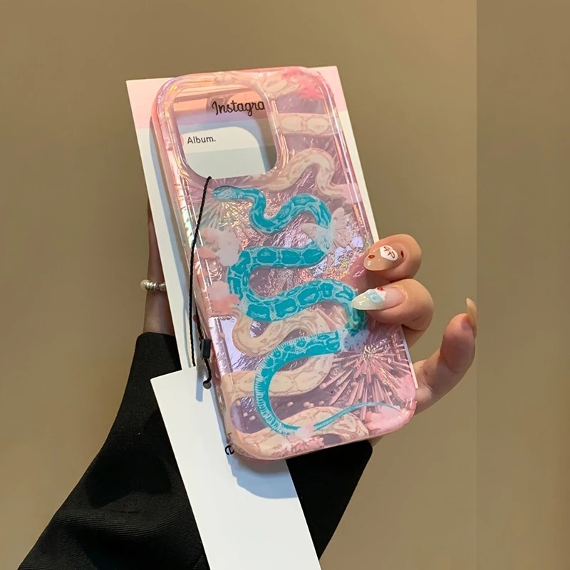 오리엔탈 스타일 뱀 불꽃놀이 글리터 빙하 패턴 케이스  - Phone Cases Arc 리뷰 및 가격