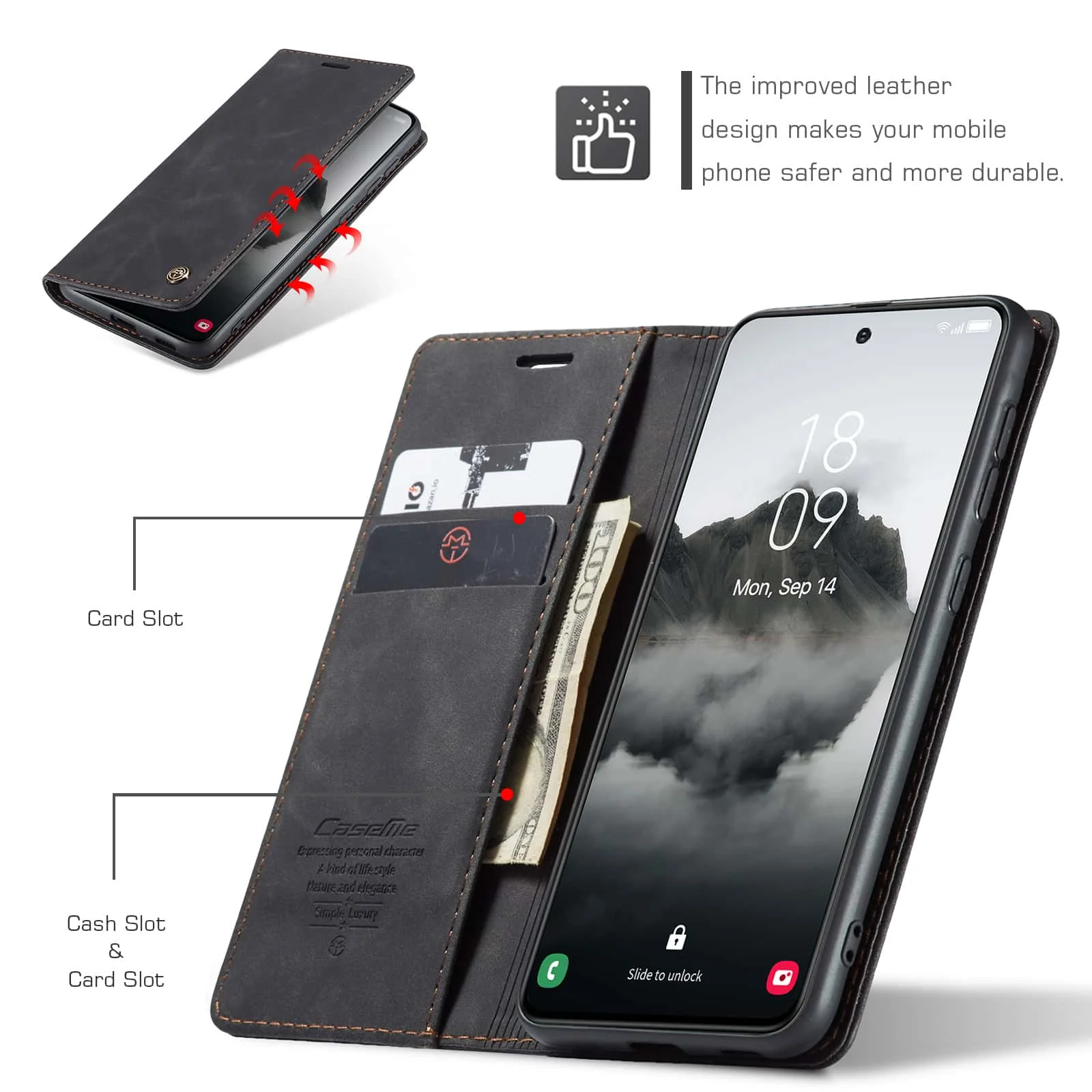 삼성 갤럭시 S24 FE용 레트로 가죽 플립 케이스,  - Leather Folio Wallet Case 리뷰 및 가격
