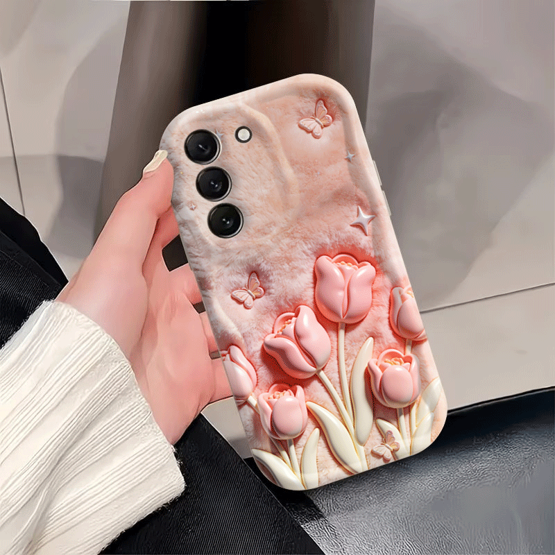 2D 플랫 디자인 핑크 튤립 폰 케이스 삼성 갤럭시 S - Phone Cases Designer 리뷰 및 가격