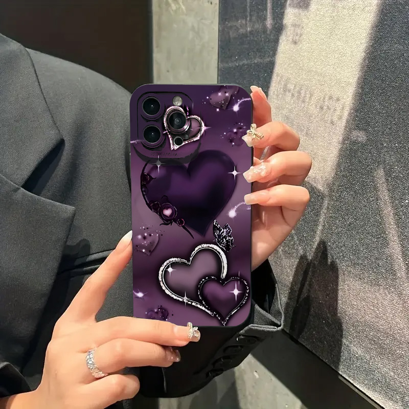 보라색 하트 모양 디자인 TPU 폰 케이스 아이폰 17 - Phone Cases Purple 리뷰 및 가격