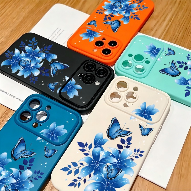 블루 버터플라이 플로럴 프린트 아이폰 17 16 15  - Phone Cases Blue 리뷰 및 가격