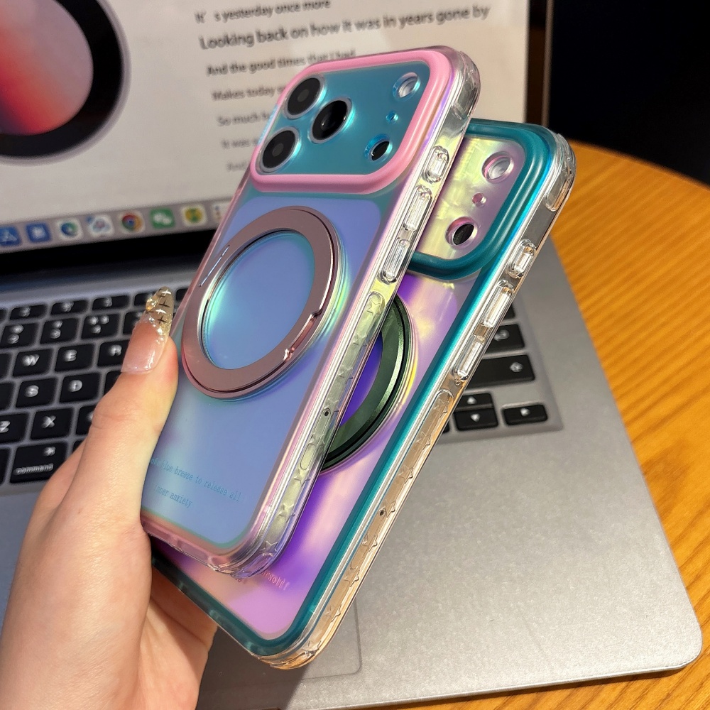럭셔리 레이저 오로라 도파민 컬러 마그네틱 스탠드 폰  - Phone Cases Vogue 리뷰 및 가격