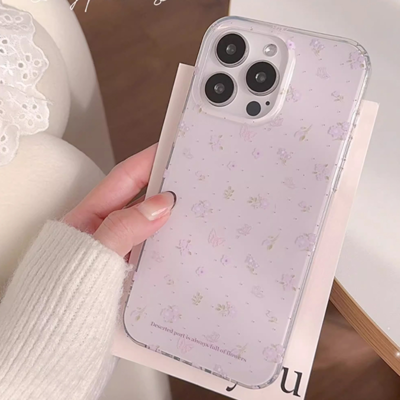 인스 한국식 퍼플 플로럴 젠틀 힐링 크리에이티브 큐트  - Phone Cases Purple 리뷰 및 가격