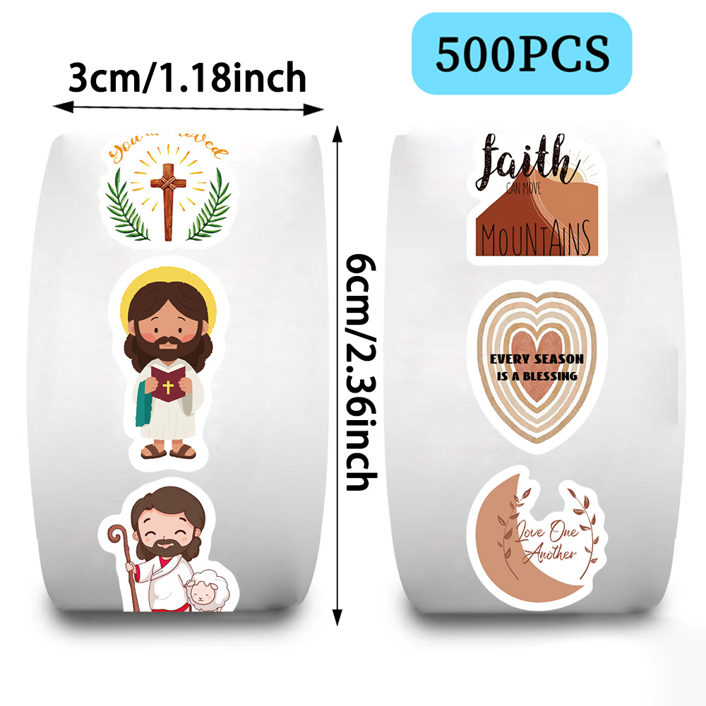 500PCS 기독교 예수 롤 DIY 방수 스티커 만화  - Phone Cases Jesus 리뷰 및 가격